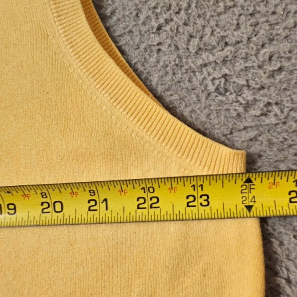 Polo Ralph Lauren Mens XL Yellow Pima Cotton V-Neck Sweater Vest Pony Logo